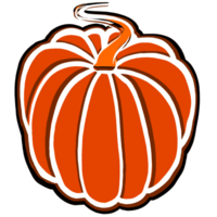 otoño ilustración de dos naranja redondo maduro calabazas digital ilustración para tu diseño, decorando invitaciones y tarjetas, haciendo pegatinas, bordado esquema, impresión en embalaje y textiles. png