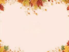 photo autumn background with leaves and copy space ai generated