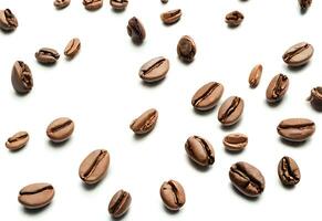 arranged coffee beans flat lay background ai generated photo