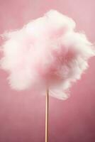 Tasty cotton candy on white background, AI Generated photo