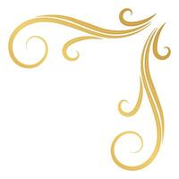 Gold vintage baroque corner ornament retro pattern antique style acanthus. Decorative design element filigree calligraphy. You can use for wedding decoration of greeting card and laser cutting. vector