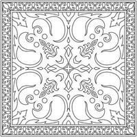 Square carpet mat pattern. Yoga mat. Handkerchief pattern. vector