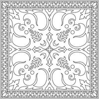 Square carpet mat pattern. Yoga mat. Handkerchief pattern. vector