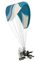 Paraglider. Paramotor. Air combat unit. military battle vector