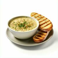 ai generado panera sopa en blanco aislado antecedentes foto