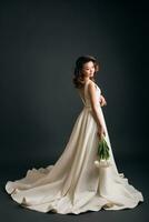 young beautiful stylish woman, bride, bridal fashion photo