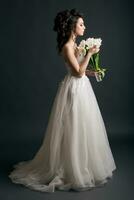 young beautiful stylish woman, bride, bridal fashion photo