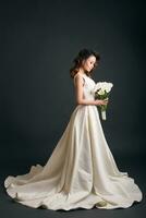 young beautiful stylish woman, bride, bridal fashion photo
