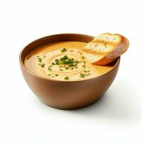 ai generado panera sopa en blanco aislado antecedentes foto