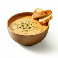 ai generado panera sopa en blanco aislado antecedentes foto
