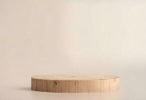 simple wooden podium product display mockup ai generated photo