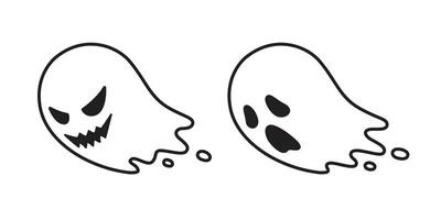 Ghost vector spooky icon Halloween logo symbol cartoon character illustration doodle design