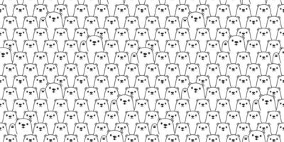 Bear seamless pattern polar bear vector teddy scarf isolated cartoon repeat background tile wallpaper illustration doodle design