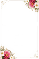 inbjudan blomma ram gräns png bild transparent bakgrund ai generativ