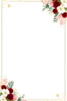 Invitation Flower Frame Border PNG Image Transparent Background Ai Generative