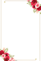 Invitation Flower Frame Border PNG Image Transparent Background Ai Generative