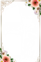 inbjudan blomma ram gräns png bild transparent bakgrund ai generativ