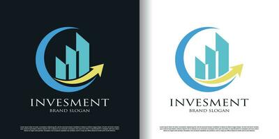 Economic logo with creative abstract element design premium vector