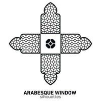 Arabesque window silhouettes. Vector symbol traditional islamic arches. Arabic traditional architecture. Ramadan Kareem design element. Geometric Ornament Arabic Pattern.