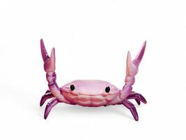 Animal miniature purple crab on white background photo