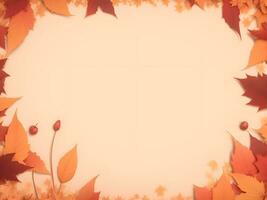autumn leaves flat lay background ai generated photo