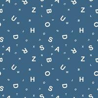 Alphabet with letters seamless pattern hand drawn vector illustration.  Repeating children's background for packing, textile,paper,  print, template, card. Education and school, design element