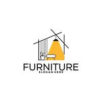 Modern Furniture logo design with creative concept, Interior logo vector template