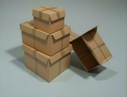 cardboard boxes product packaging ai generated photo