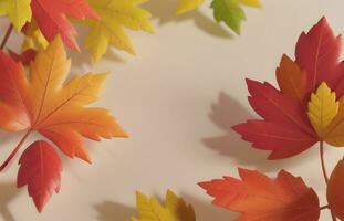 arranged autumn leaves with copy space ai generated photo