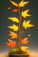small maple tree in simple background ai generated photo