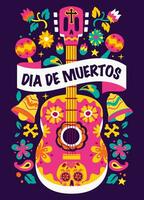 día de muerto mexicano fiesta póster diseño vector