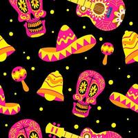 Dia De Los Muertos Seamless Pattern Design vector