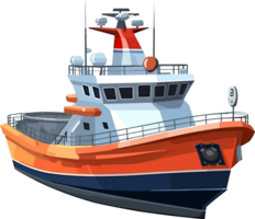 Coast Guard Vessel ship illustration AI Generative png