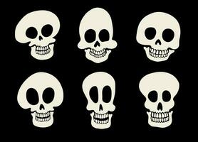 Skull Vector Cartoon Collection Set