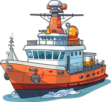 Icebreaker boat ship illustration AI Generative png