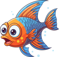 dibujos animados pescado ilustración ai generativo png