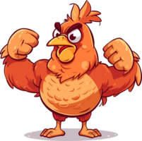 Strong chicken Illustration AI Generative png