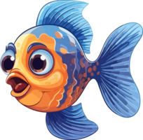 cartone animato pesce illustrazione ai generativo png