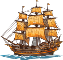 sailing ship illustration AI Generative png