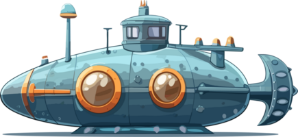 Submarine illustration AI Generative png