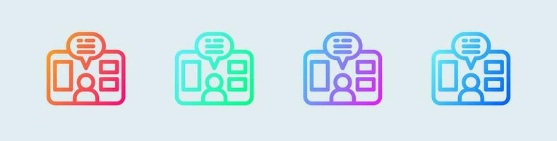 Webinar line icon in gradient colors. Education signs vector illustration.