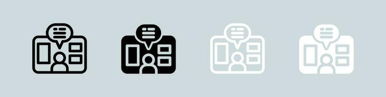 Webinar icon set in black and white. Education signs vector illustration.