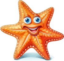 cartone animato stella marina illustrazione ai generativo png