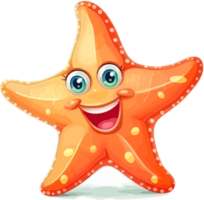 desenho animado estrelas do mar ilustração ai generativo png