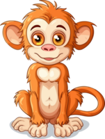 Smiling Cut Monkey Illustration AI Generative png