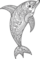 Dolphin outline Illustration AI Generative png