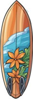 Surfing board Illustration AI Generative png