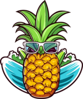 ananas avec lunettes de soleil ai génératif png