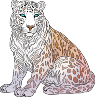 Schnee Leopard Illustration ai generativ png