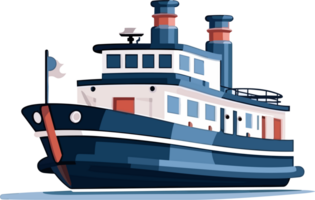Ferry Boat illustration AI Generative png